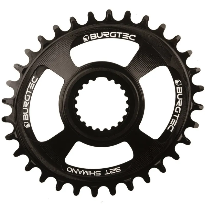 Pinion față pentru bicicleta BURGTEC Oval Shimano Direct Mount Thick Thin Chainring - 32T - Burgtec Black Plată sigură